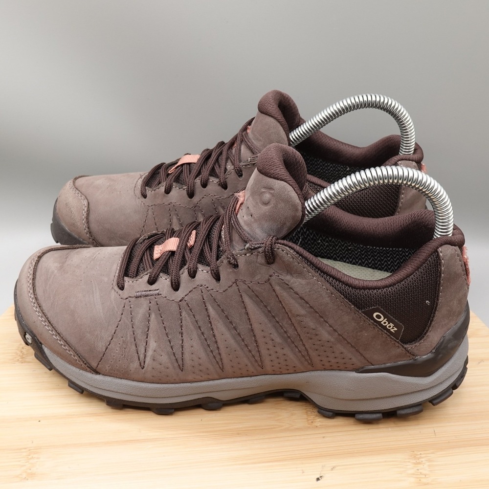 Oboz Shoes Womens 8 Brown Sypes Hiking Suede Low Top Trail Sneakers Flaws